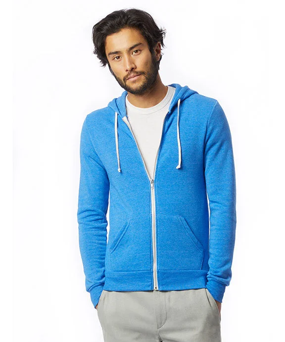 Women's sherpa - lined hoodie for extreme cold weather outdoor activitiesAA9590 - Alternative Unisex Rocky Eco-Fleece Zip Hoodie | Eco True Pacific Blue Women's sherpa - lined hoodie for extreme cold weather outdoor activitiesAA9590 - Alternative Unisex Rocky Eco-Fleece Zip Hoodie | Eco True Pacific Blue