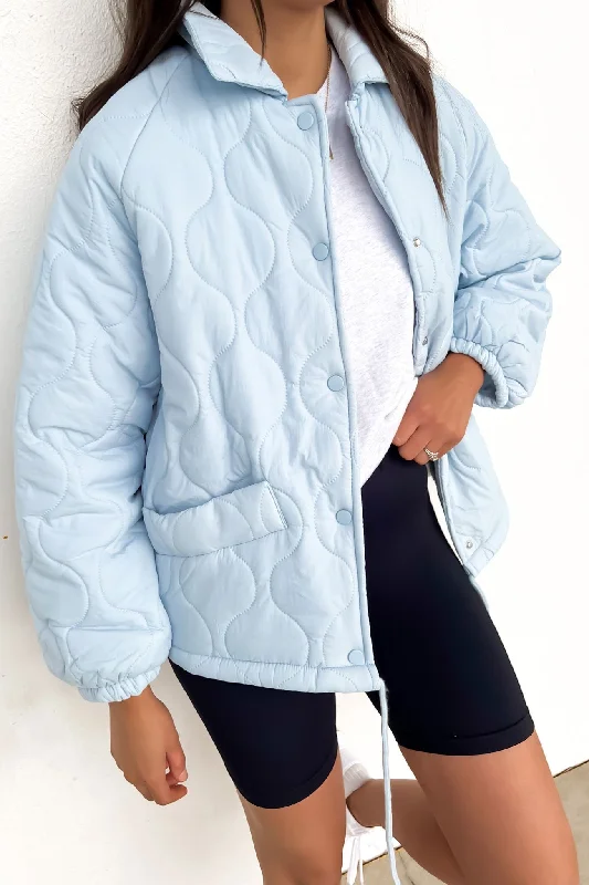Women's cropped leather jackets with a fringe detail for a western - inspired outfitAimee Quilted Jacket Blue Women's cropped leather jackets with a fringe detail for a western - inspired outfitAimee Quilted Jacket Blue