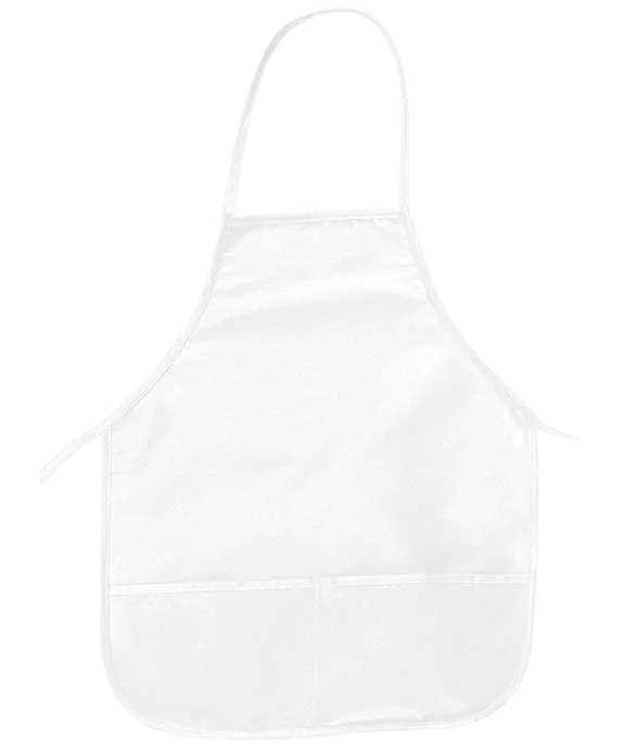 APR51 - Big Accessories Two-Pocket 24 inch Apron | White