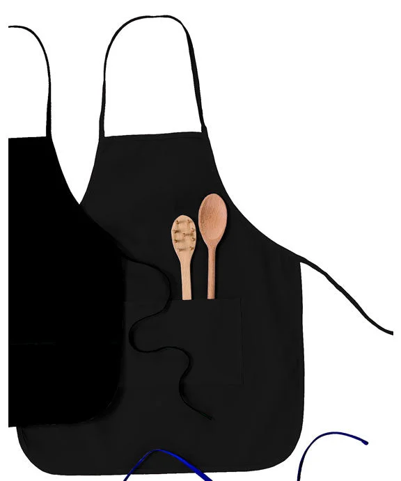 APR52 - Big Accessories Two-Pocket 28 inch Apron | Black