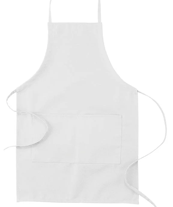 APR53 - Big Accessories Two-Pocket 30 inch Apron | White