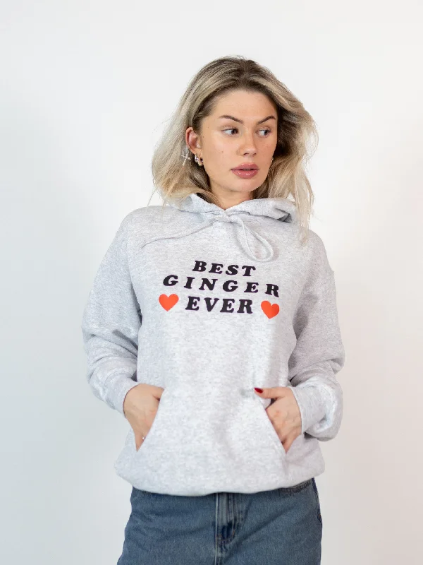 Women's hoodie with a glittery print for a glamorous and sparkly appearanceBEST GINGER HOODIE - GRÅ Women's hoodie with a glittery print for a glamorous and sparkly appearanceBEST GINGER HOODIE - GRÅ