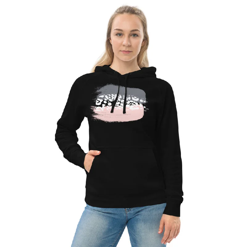 Women's tie - front hoodie in a lightweight fabric for summer layeringBlush Leopard Print AS Colour Hoodie in Black or Navy Women's tie - front hoodie in a lightweight fabric for summer layeringBlush Leopard Print AS Colour Hoodie in Black or Navy
