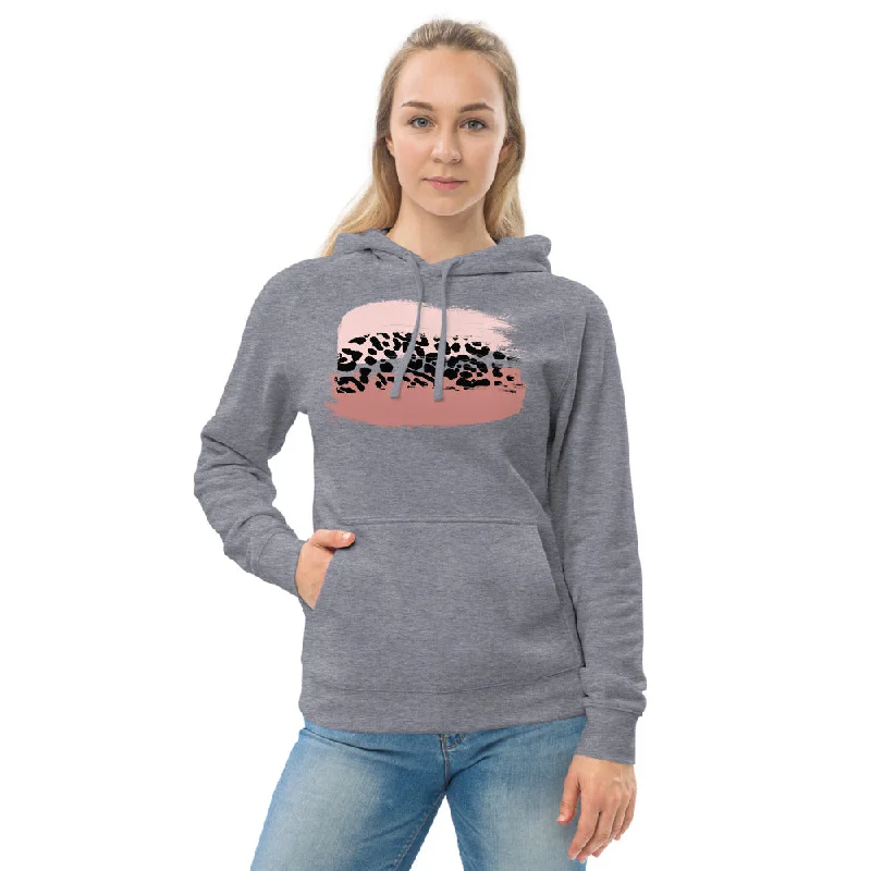 Women's mock - neck sweatshirt made of moisture - wicking material for fitness useBlush Leopard Print AS Colour Hoodie in Grey