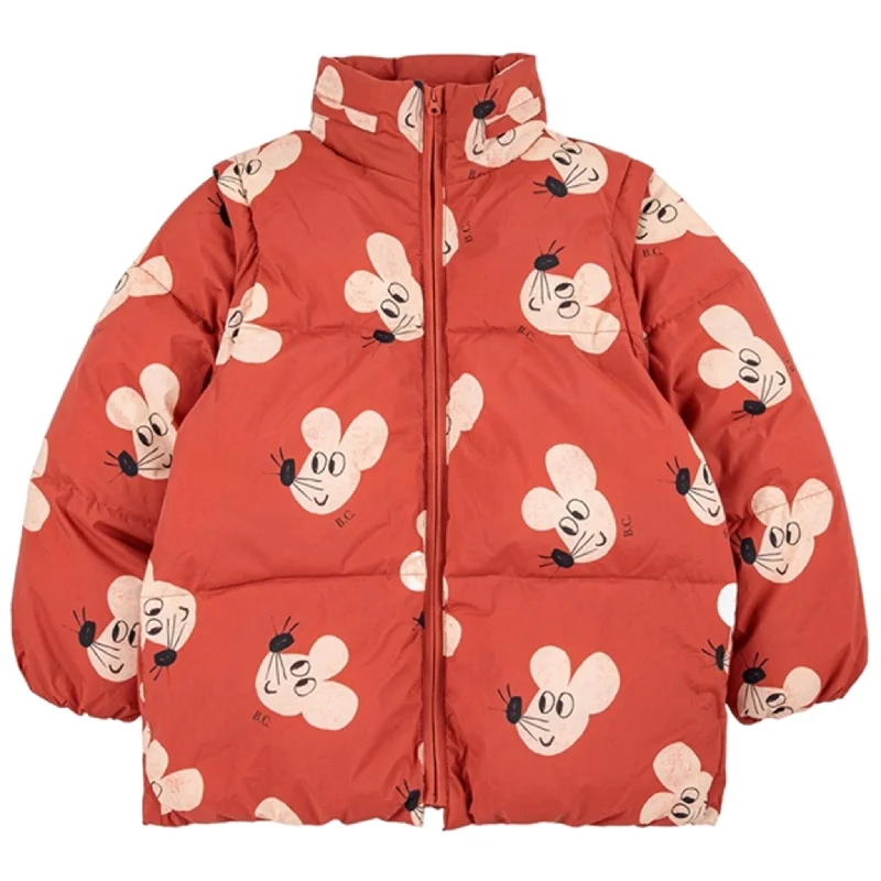 Women's cropped satin jackets in pastel shades for a glamorous evening outBobo Choses Brown Mouse Polstret Jacket AOP Women's cropped satin jackets in pastel shades for a glamorous evening outBobo Choses Brown Mouse Polstret Jacket AOP