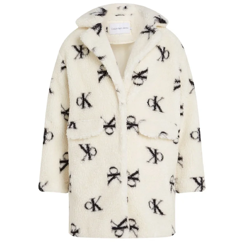Women's shearling - lined suede jackets for ultimate warmth and luxuryCalvin Klein MonAndram Aop Ivory Teddy Aop Coat Women's shearling - lined suede jackets for ultimate warmth and luxuryCalvin Klein MonAndram Aop Ivory Teddy Aop Coat