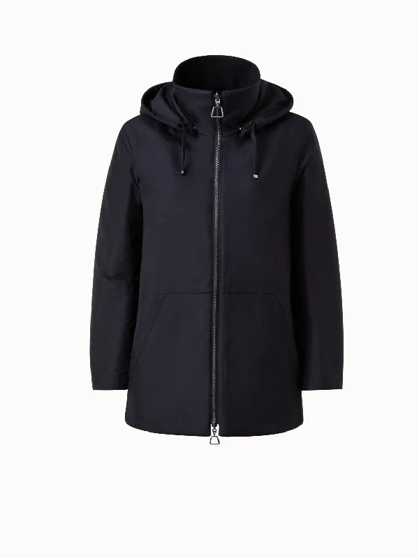 Women's bomber jackets with a holographic finish for a futuristic and eye - catching lookCashmere Jersey and Silk Poplin Reversible Jacket with Detachable Hood Women's bomber jackets with a holographic finish for a futuristic and eye - catching lookCashmere Jersey and Silk Poplin Reversible Jacket with Detachable Hood