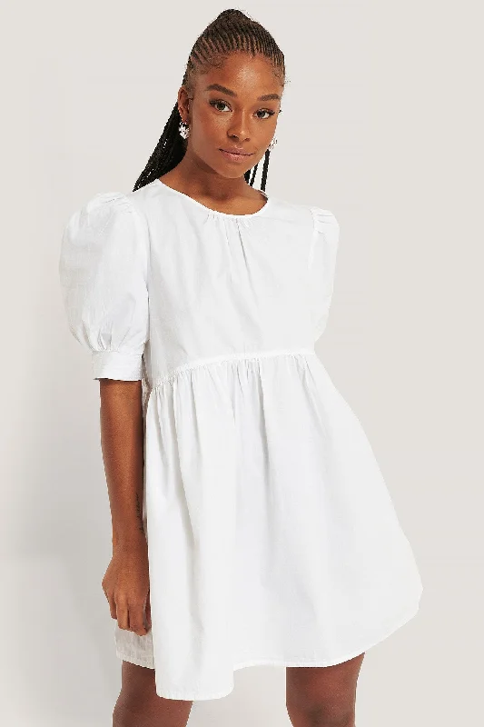 Sheath Women Dress with a Tailored Fit for a Professional LookCotton Short Sleeve Mini Dress White Sheath Women Dress with a Tailored Fit for a Professional LookCotton Short Sleeve Mini Dress White
