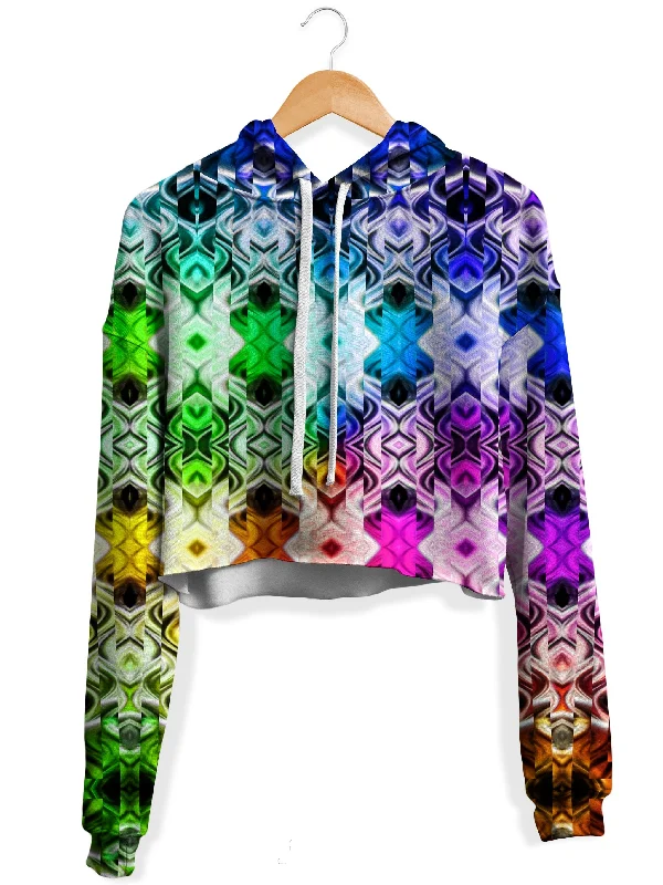 Women's hoodie with a detachable hood for customizable stylingCrystal Crown Fleece Crop Hoodie Women's hoodie with a detachable hood for customizable stylingCrystal Crown Fleece Crop Hoodie