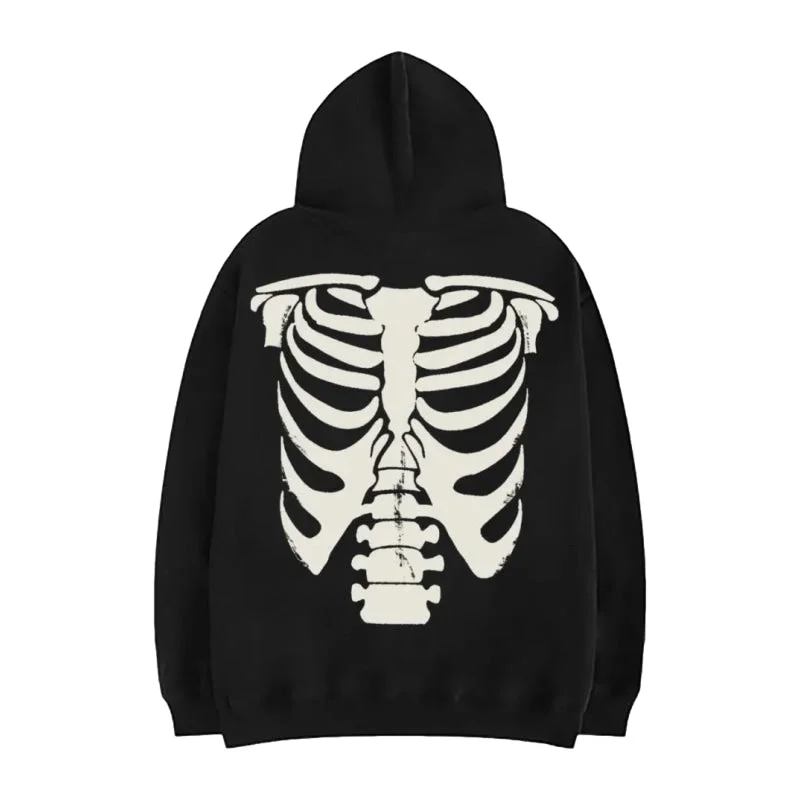 Street Dark Skeleton Graphic Hoodies