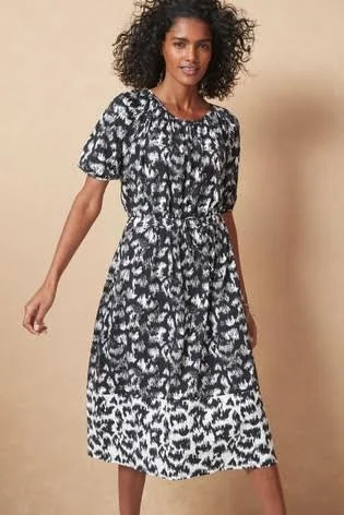 Drawstring Waist Midi Dress