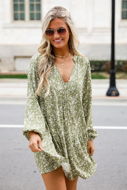 Sleeveless Women Dress in Bright Colors for Summer PartiesEndless Praise Light Olive Floral Mini Dress Sleeveless Women Dress in Bright Colors for Summer PartiesEndless Praise Light Olive Floral Mini Dress