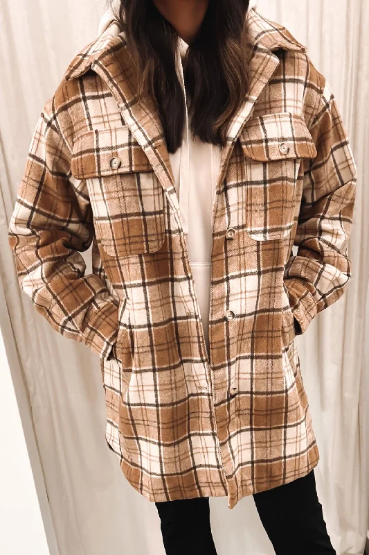 Women's denim jackets with a patchwork design for a bohemian and artsy styleFleetwood Check Shacket Check Women's denim jackets with a patchwork design for a bohemian and artsy styleFleetwood Check Shacket Check