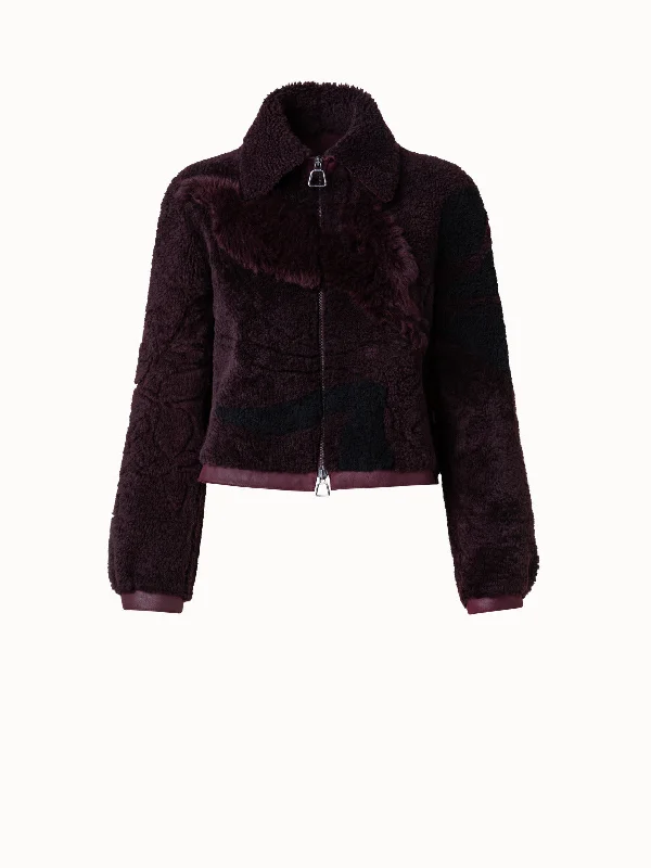 Women's denim jackets with a patchwork design for a bohemian and artsy styleFlower Patchwork Shearling Short Jacket Women's denim jackets with a patchwork design for a bohemian and artsy styleFlower Patchwork Shearling Short Jacket
