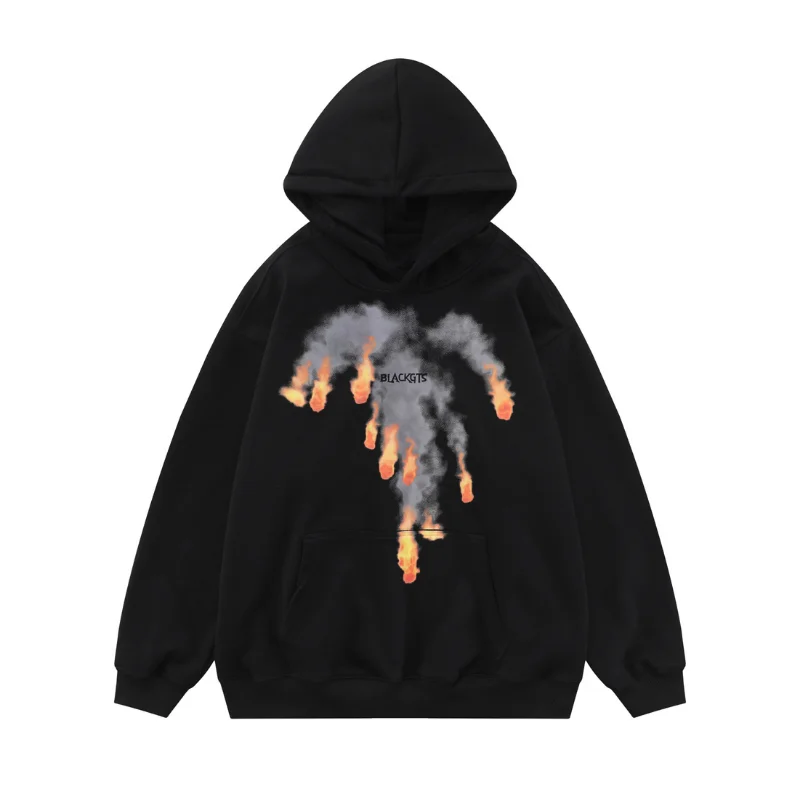 Women's cropped sweatshirt with a lace - trimmed hem for a romantic lookHip Hop Fireball Pure Pattern Hoodie Women's cropped sweatshirt with a lace - trimmed hem for a romantic lookHip Hop Fireball Pure Pattern Hoodie
