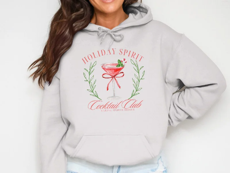 Holiday Spirit Cocktail Club Cotton Hoodie