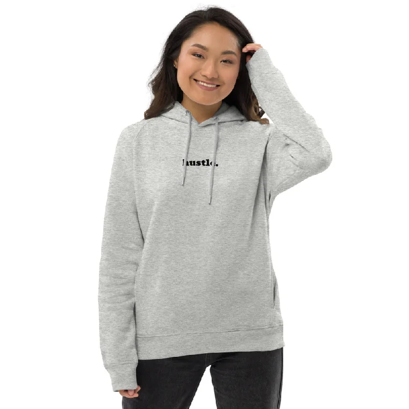 Women's quarter - zip sweatshirt made of organic cotton for eco - conscious fashionHustle Eco Hoodie in Grey or White Women's quarter - zip sweatshirt made of organic cotton for eco - conscious fashionHustle Eco Hoodie in Grey or White