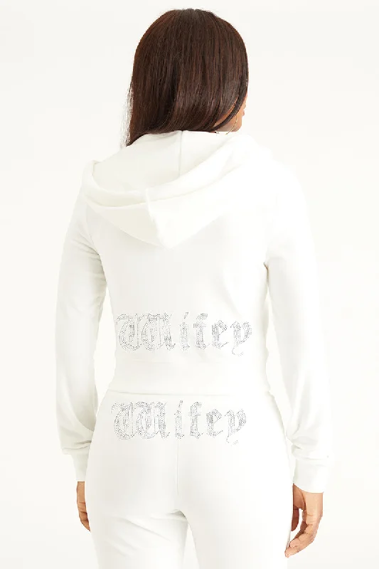 Women's hoodie with a detachable hood for customizable stylingWifey Big Bling Velour Hoodie Women's hoodie with a detachable hood for customizable stylingWifey Big Bling Velour Hoodie