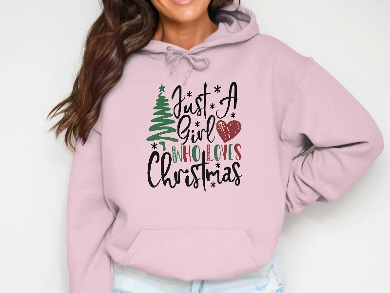 Just A Girl Who Loves Christmas Cotton Hoodie