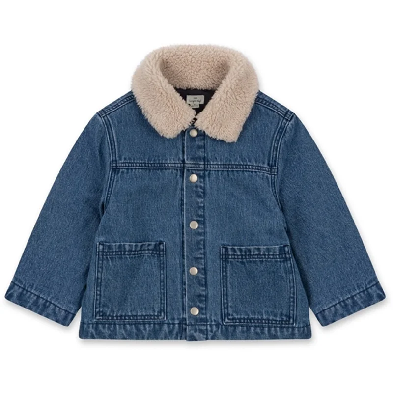 Women's cropped leather jackets with silver zippers for a punk - inspired outfitKonges Sløjd Denim Blue Denim Jacket