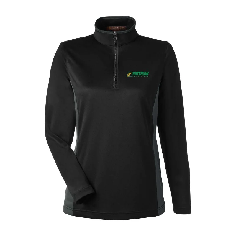 Women's moto jackets with a lace - up front for a unique and stylish touchLadies Harriton Flash Snag Proctection Plus IL Colorlock Quarter Zip