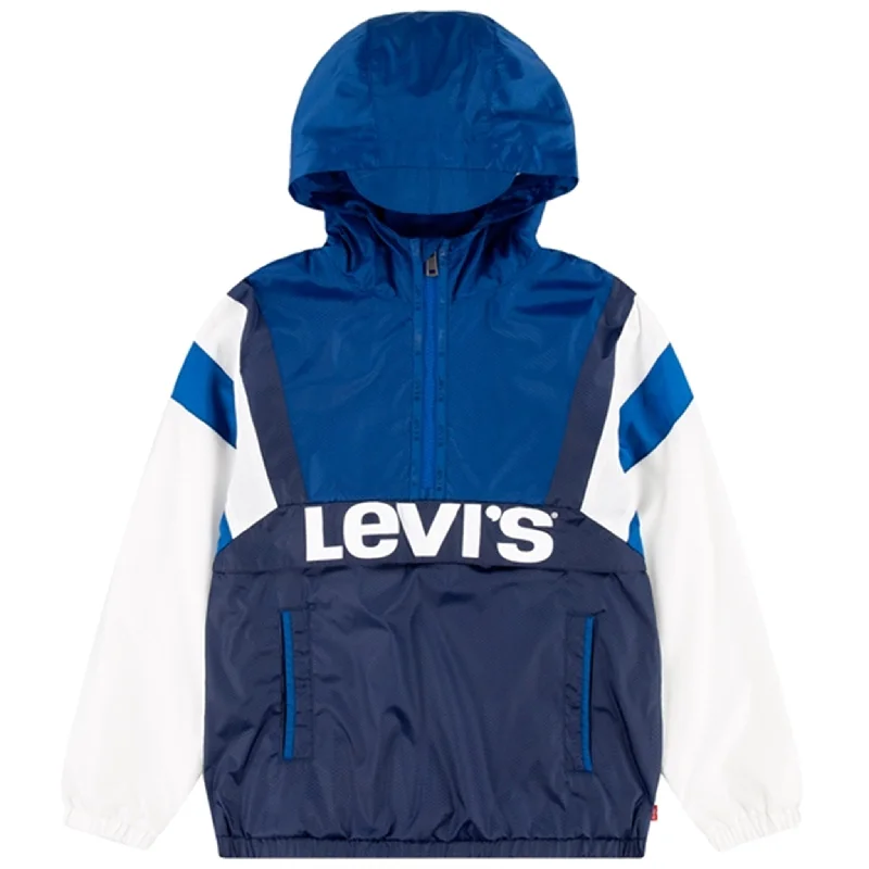 Women's quilted puffer jackets in a cropped silhouette for a modern twistLevi's Colorblocked Anorak Blue Women's quilted puffer jackets in a cropped silhouette for a modern twistLevi's Colorblocked Anorak Blue