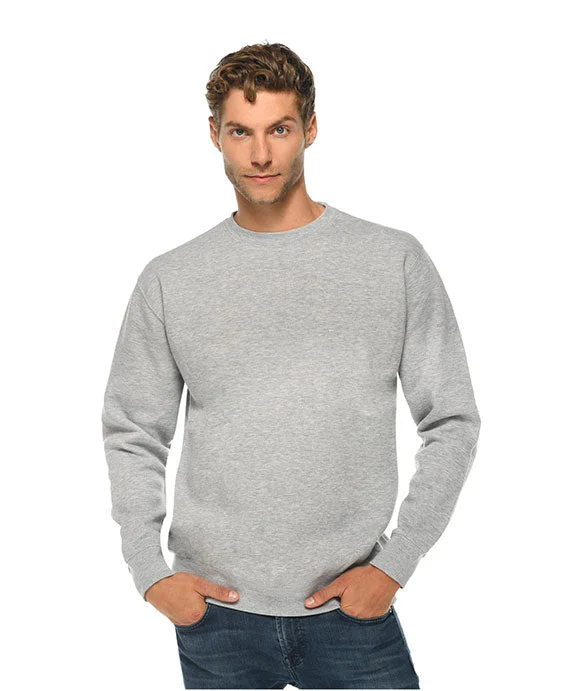 Women's long - sleeve cropped sweatshirt with ribbed cuffs for a snug fitLS14004 - Lane Seven Unisex Premium Crewneck Sweatshirt | Heather Grey
