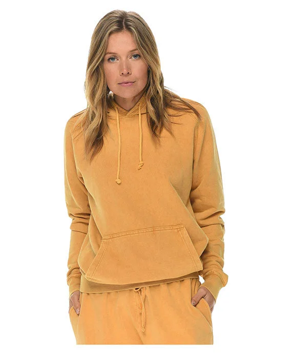 Women's long - sleeve cropped sweatshirt with ribbed cuffs for a snug fitLST004 - Lane Seven Unisex Vintage Raglan Hooded Sweatshirt | Vintage Mustard