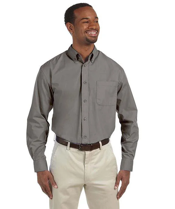 Women's crew - neck sweatshirt in a heather gray shade for a classic and versatile optionM510 - Harriton Mens Essential Poplin Shirt | Dark Grey Women's crew - neck sweatshirt in a heather gray shade for a classic and versatile optionM510 - Harriton Mens Essential Poplin Shirt | Dark Grey