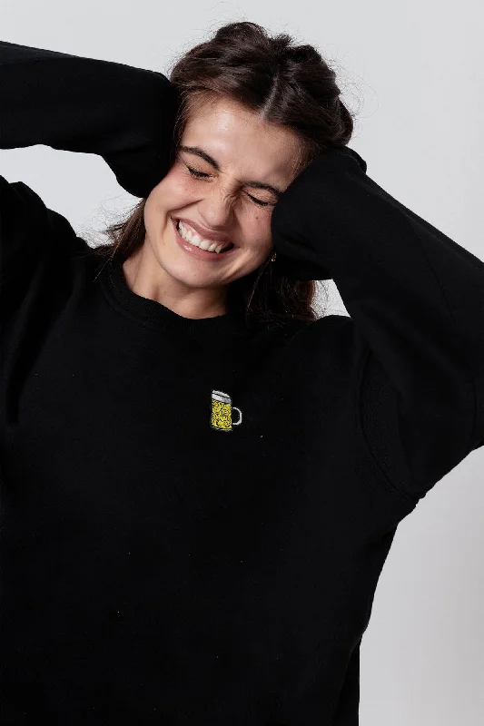 Women's cropped sweatshirt with a lace - trimmed hem for a romantic lookMaßkrug | Besticker Bio Baumwoll Frauen Pullover Women's cropped sweatshirt with a lace - trimmed hem for a romantic lookMaßkrug | Besticker Bio Baumwoll Frauen Pullover