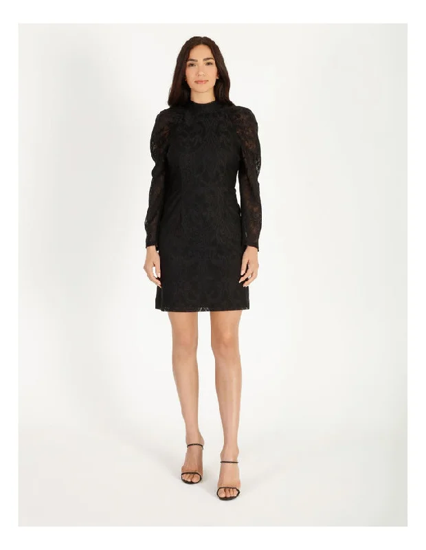 Pleated Women Dress with a Timeless and Elegant TextureMelbourne 7/8 Dress Black