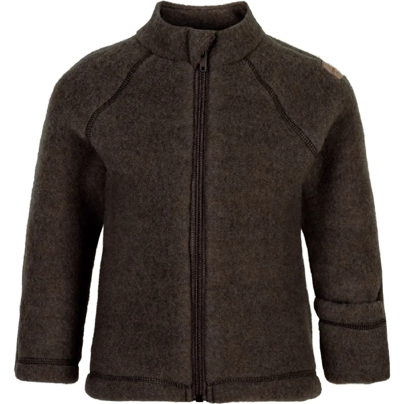 Women's bomber jackets with a holographic finish for a futuristic and eye - catching lookMikk-Line Dark Brown Melange Wool Jacket Women's bomber jackets with a holographic finish for a futuristic and eye - catching lookMikk-Line Dark Brown Melange Wool Jacket