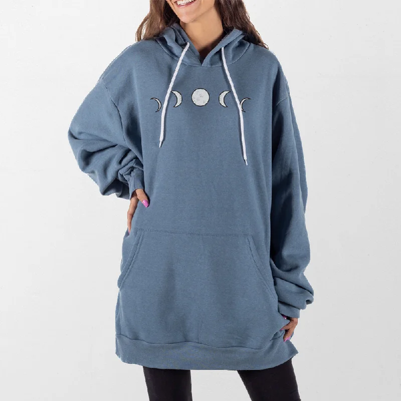 Women's cropped sweatshirt with a slogan graphic for a fun and expressive lookMoon Phases Giant Hoodie Women's cropped sweatshirt with a slogan graphic for a fun and expressive lookMoon Phases Giant Hoodie