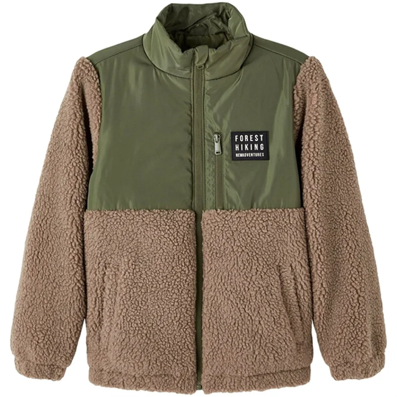 Women's pea coats in a plus - size fit for a flattering and warm winter coatName it Weathered Teak Mikarlo Teddy Jacket Women's pea coats in a plus - size fit for a flattering and warm winter coatName it Weathered Teak Mikarlo Teddy Jacket