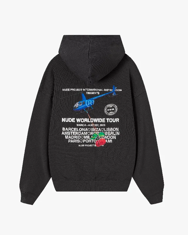 Women's sherpa - lined hoodie for extreme cold weather outdoor activitiesNUDE TOUR HOOD ASH Women's sherpa - lined hoodie for extreme cold weather outdoor activitiesNUDE TOUR HOOD ASH