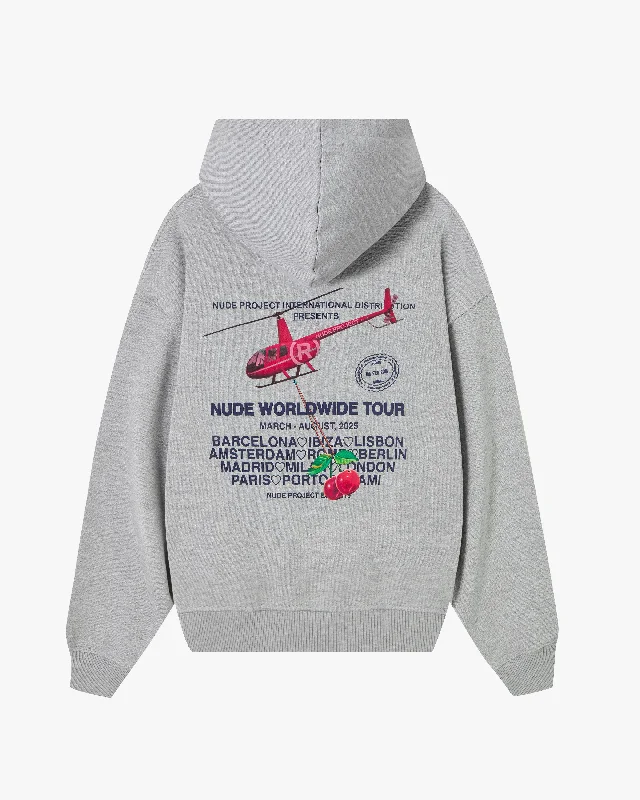 NUDE TOUR HOOD GREY MELANGE