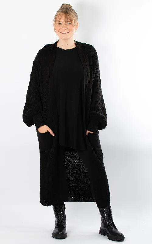 Women's shearling - lined suede jackets for ultimate warmth and luxuryOttie Oversized Cardigan | Black Women's shearling - lined suede jackets for ultimate warmth and luxuryOttie Oversized Cardigan | Black