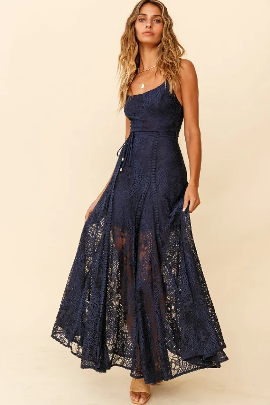 Maxi Women Dress with Floral Print for a Bohemian VibePalm Springs Lace Overlay Maxi Dress Navy Maxi Women Dress with Floral Print for a Bohemian VibePalm Springs Lace Overlay Maxi Dress Navy