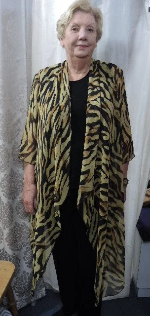 Women's long - line cardigan jackets in a soft knit for a cozy and elegant lookParty Girl Longer Length Chiffon Jacket Women's long - line cardigan jackets in a soft knit for a cozy and elegant lookParty Girl Longer Length Chiffon Jacket