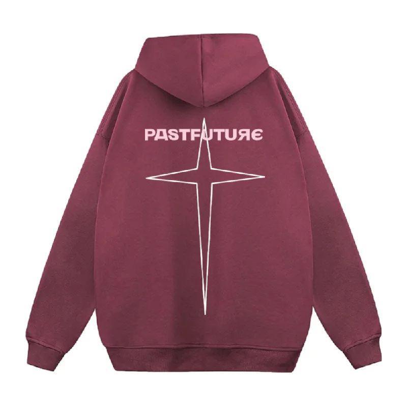 Women's color - block hoodie combining bold hues for a fashion - forward statementPast Future | Street Four-pointed Star Hoodie Women's color - block hoodie combining bold hues for a fashion - forward statementPast Future | Street Four-pointed Star Hoodie