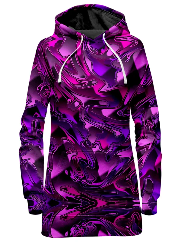 Pink and Purple Chromatic Melt Hoodie Dress