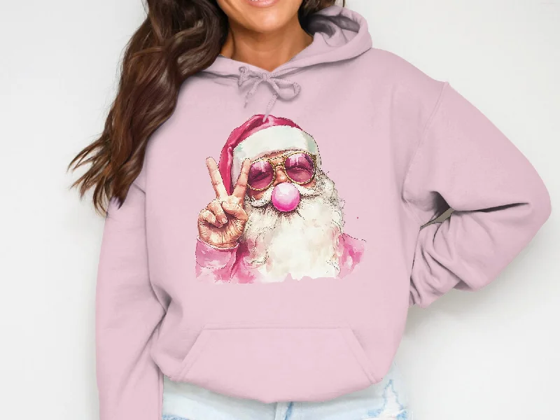 Women's graphic - printed sweatshirt featuring floral patterns for a feminine touchRetro Santa Cotton Hoodie Women's graphic - printed sweatshirt featuring floral patterns for a feminine touchRetro Santa Cotton Hoodie
