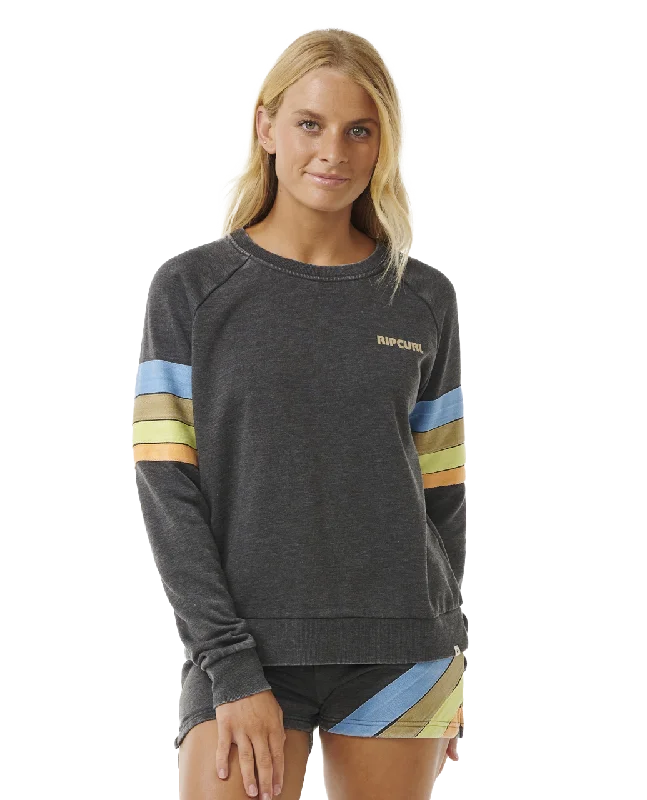 High Tide Surf Raglan Sweatshirt in Washed Black