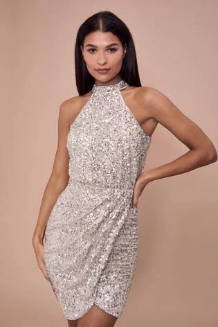 Sequin Halterneck Dress