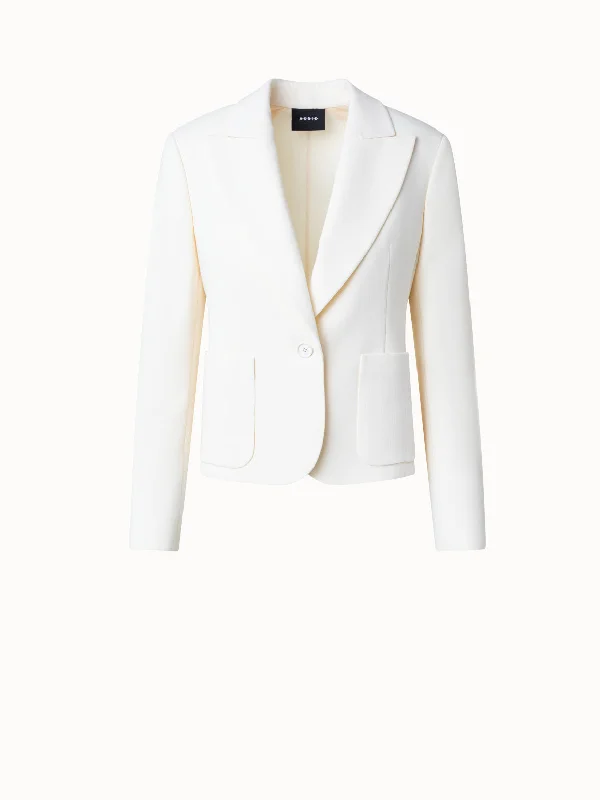 Women's bomber jackets with floral embroidery for a feminine and unique designShort Double-Face Jacket in Wool Stretch Women's bomber jackets with floral embroidery for a feminine and unique designShort Double-Face Jacket in Wool Stretch