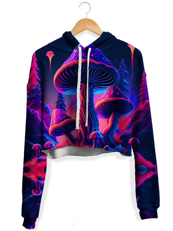 Shroom Trip Fleece Crop Hoodie