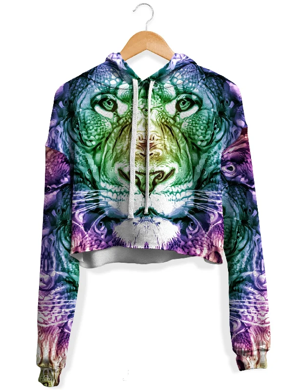 Women's long - sleeve cropped sweatshirt with ribbed cuffs for a snug fitSpirit of the Lion Fleece Crop Hoodie Women's long - sleeve cropped sweatshirt with ribbed cuffs for a snug fitSpirit of the Lion Fleece Crop Hoodie