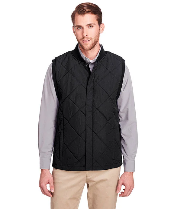 UC709 - UltraClub Mens Dawson Quilted Hacking Vest | Black