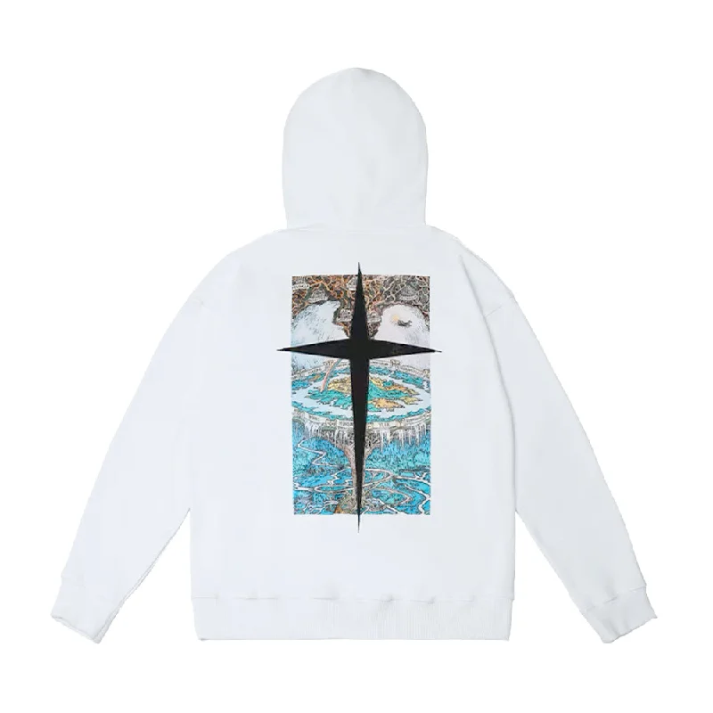 Women's cropped sweatshirt with a slogan graphic for a fun and expressive lookPast Future | Vintage Greece Map Print Hoodie Women's cropped sweatshirt with a slogan graphic for a fun and expressive lookPast Future | Vintage Greece Map Print Hoodie