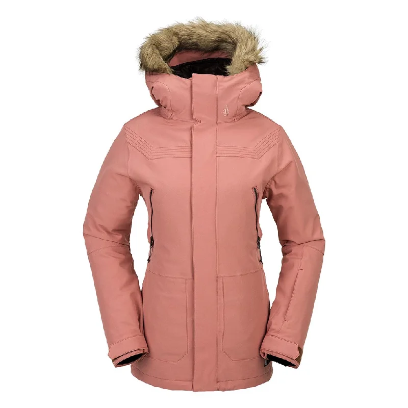 Women's cropped leather jackets with silver zippers for a punk - inspired outfitVolcom 2024 Womens Shadow Insulated Jacket - Earth Pink Women's cropped leather jackets with silver zippers for a punk - inspired outfitVolcom 2024 Womens Shadow Insulated Jacket - Earth Pink
